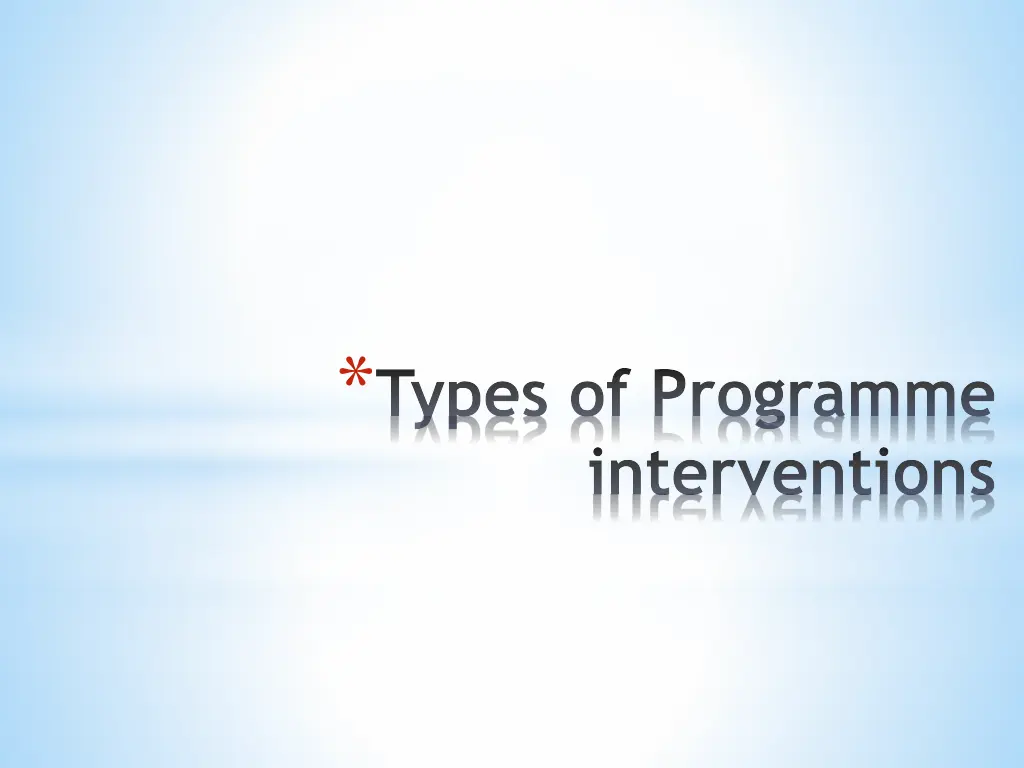 types of programme interventions