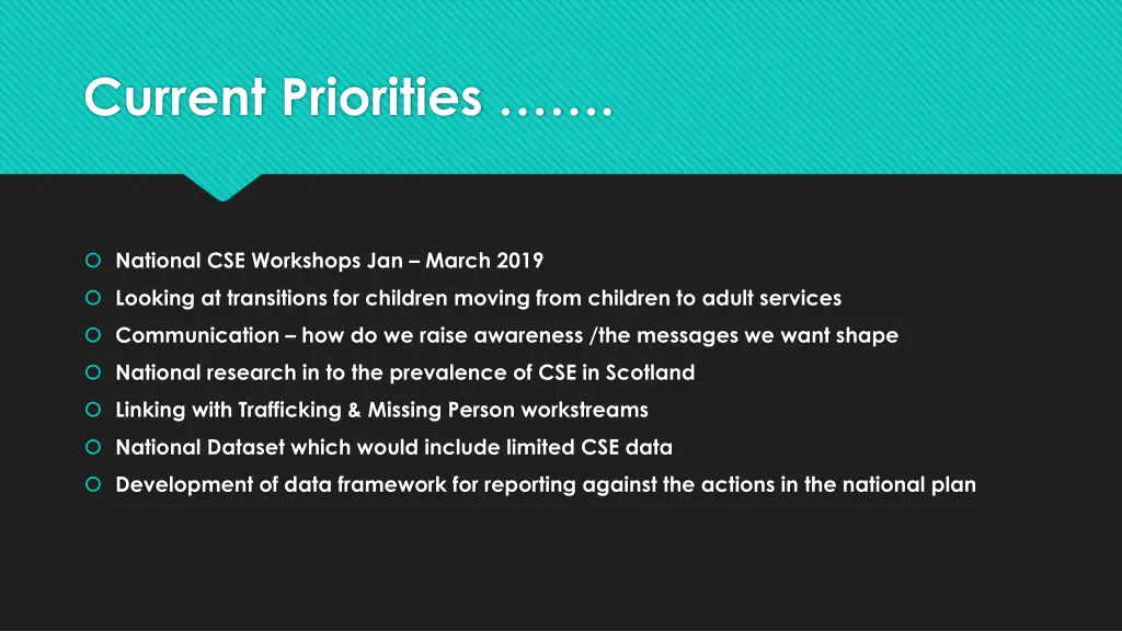 current priorities