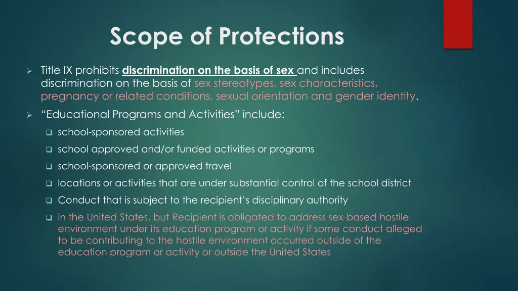 scope of protections