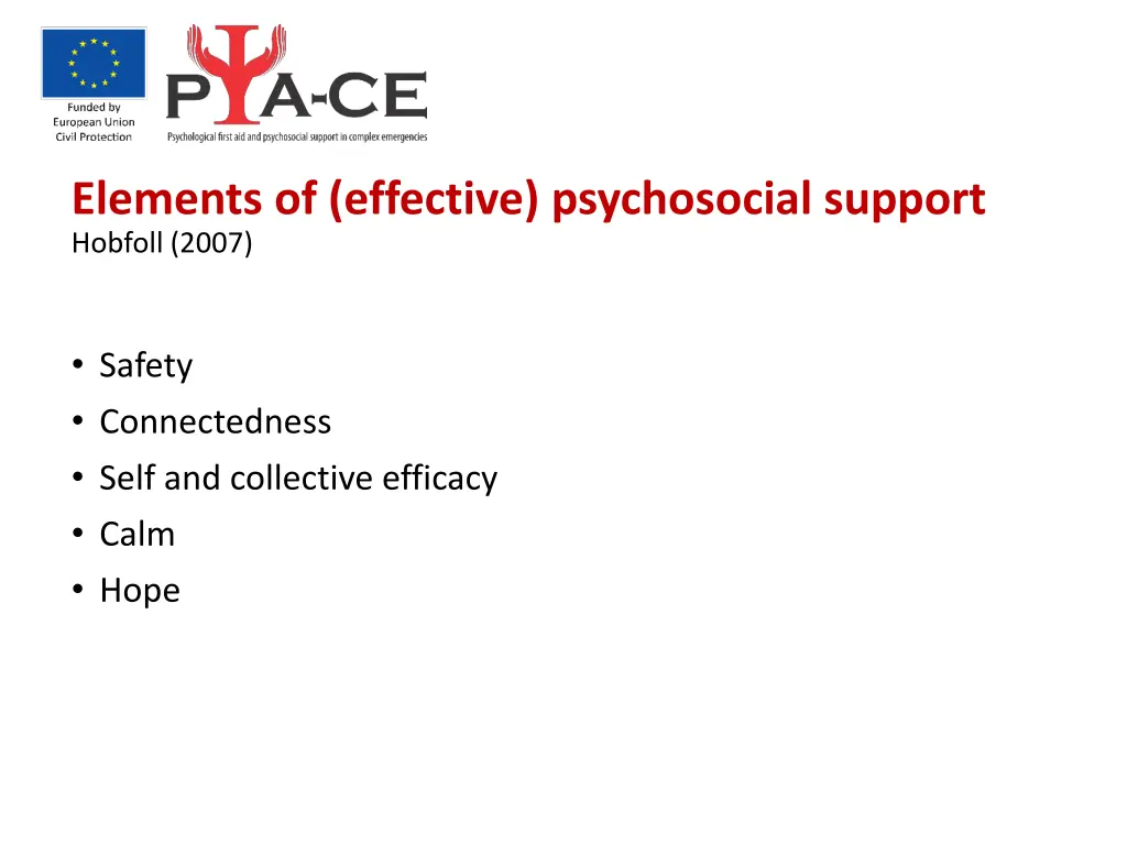 elements of effective psychosocial support