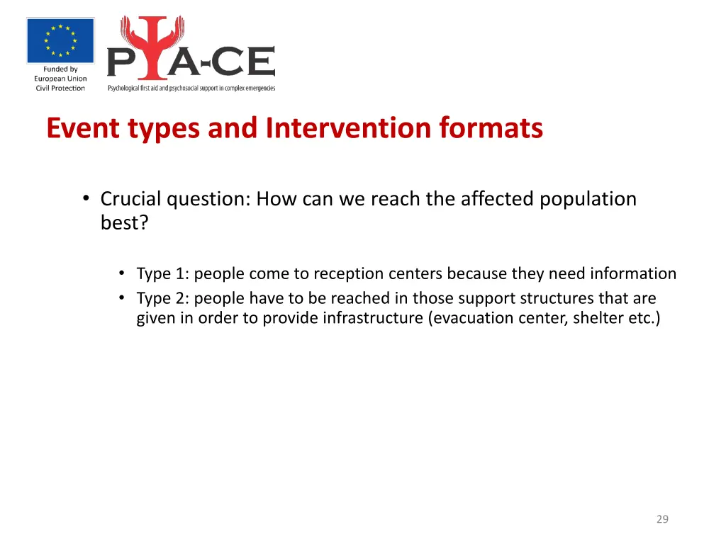 event types and intervention formats 1