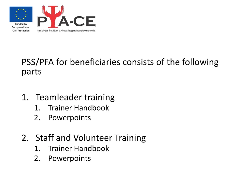 pss pfa for beneficiaries consists