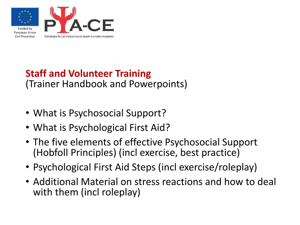 staff and volunteer training trainer handbook