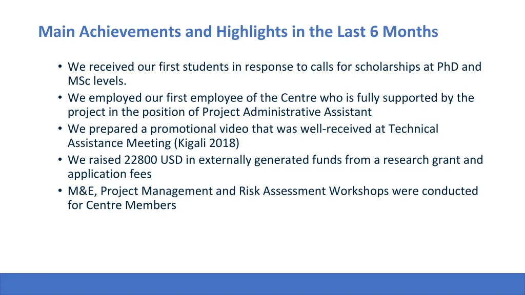main achievements and highlights in the last