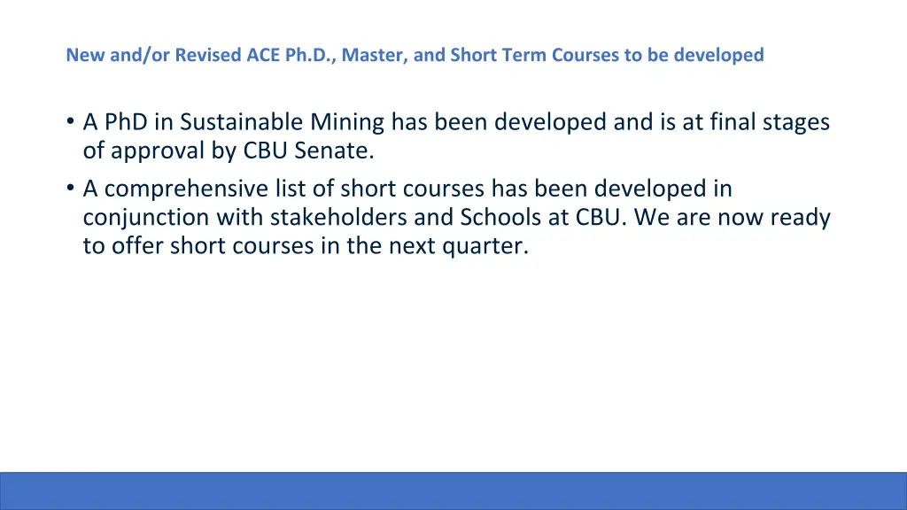 new and or revised ace ph d master and short term