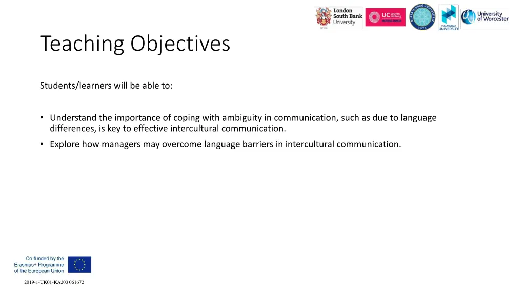 teaching objectives