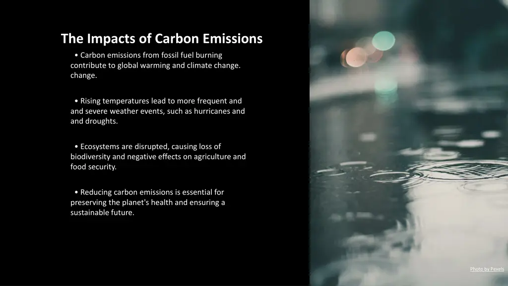 the impacts of carbon emissions