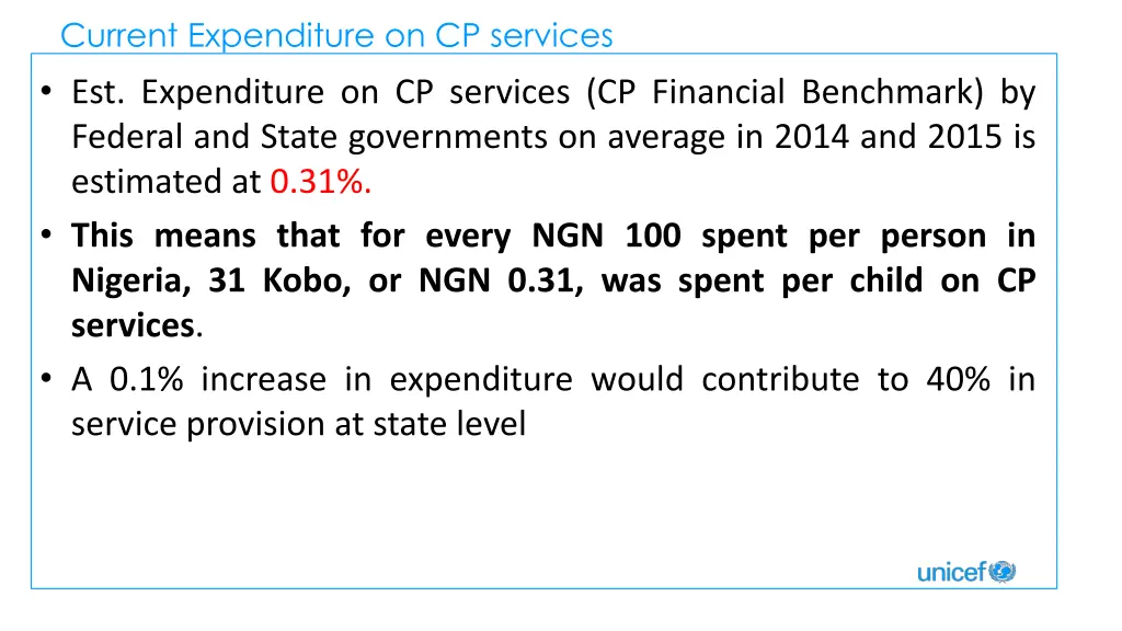 current expenditure on cp services 1