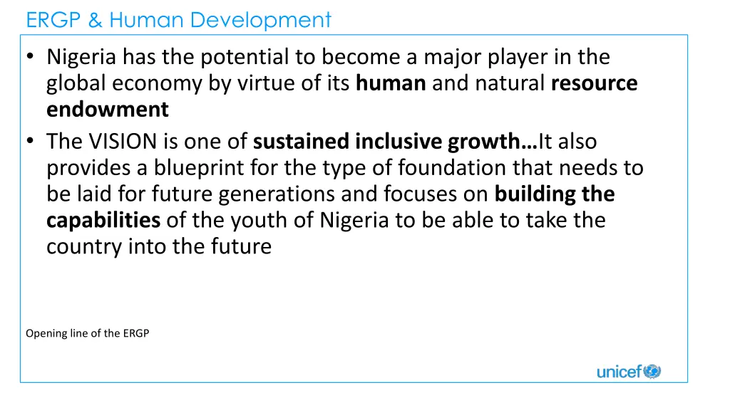 ergp human development nigeria has the potential