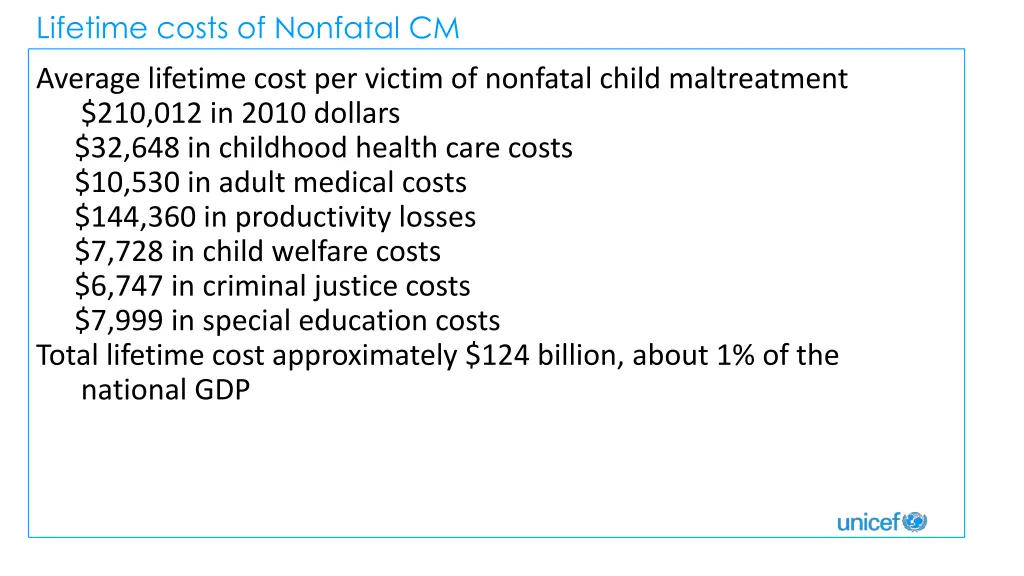 lifetime costs of nonfatal cm
