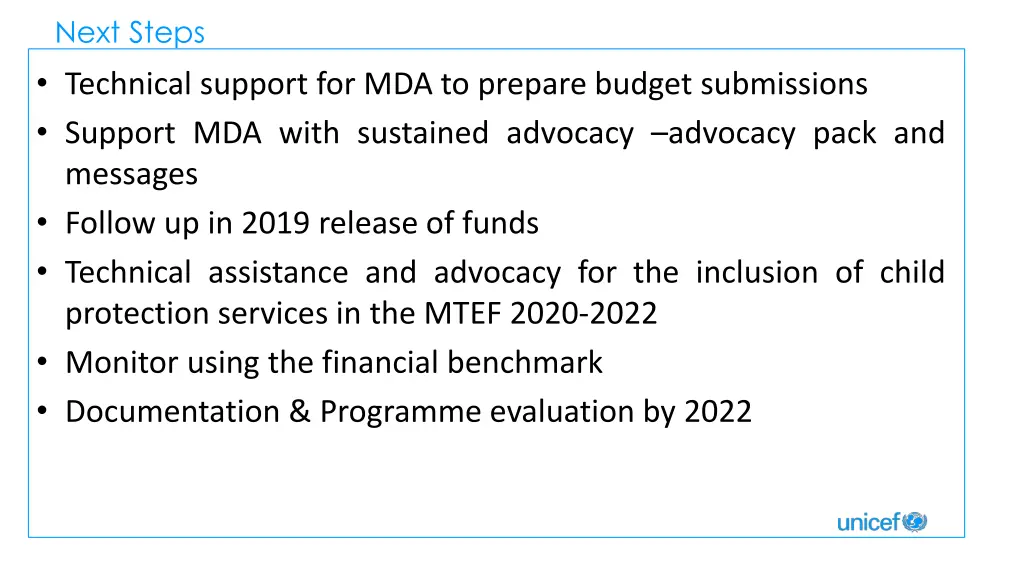 next steps technical support for mda to prepare