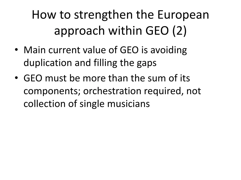 how to strengthen the european approach within