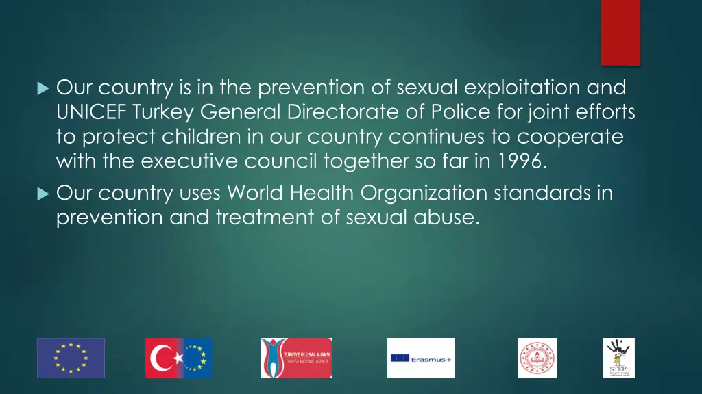 our country is in the prevention of sexual