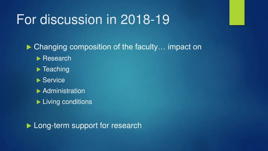 for discussion in 2018 19