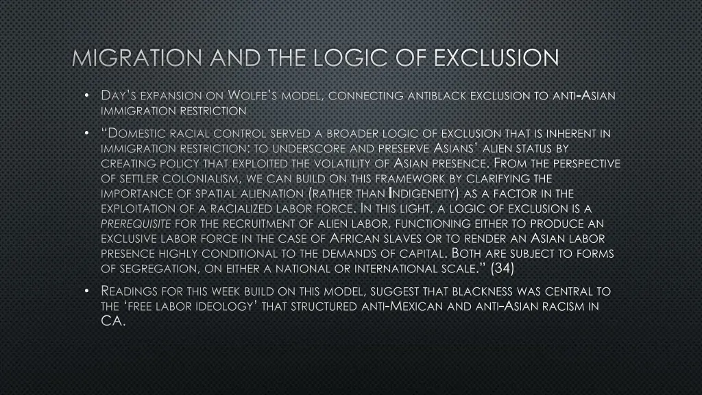 migration and the logic of exclusion