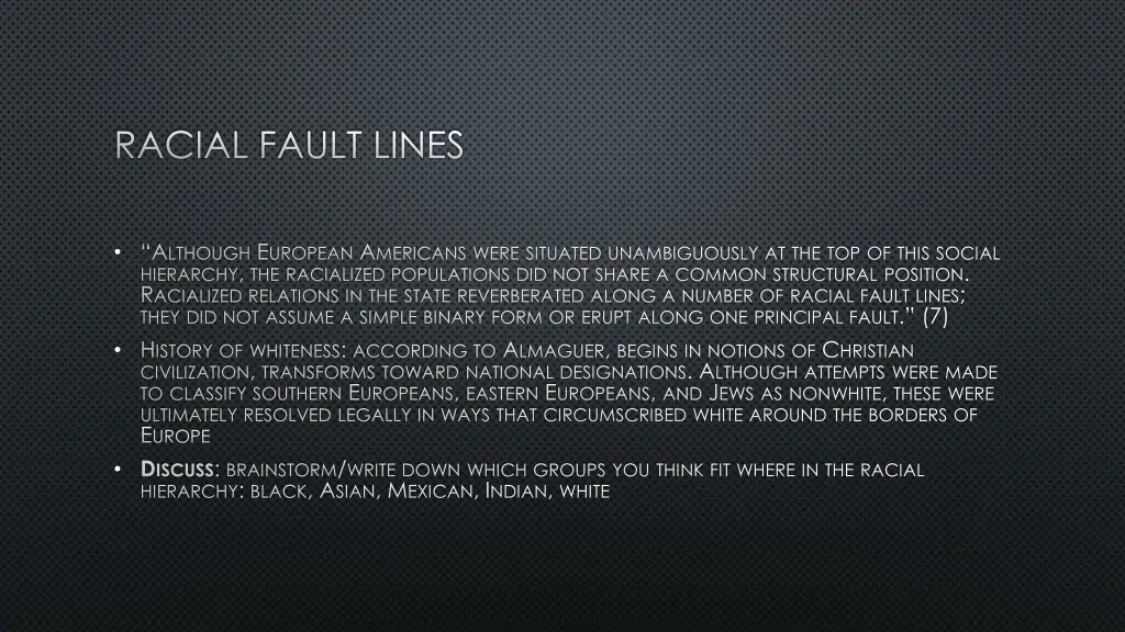 racial fault lines