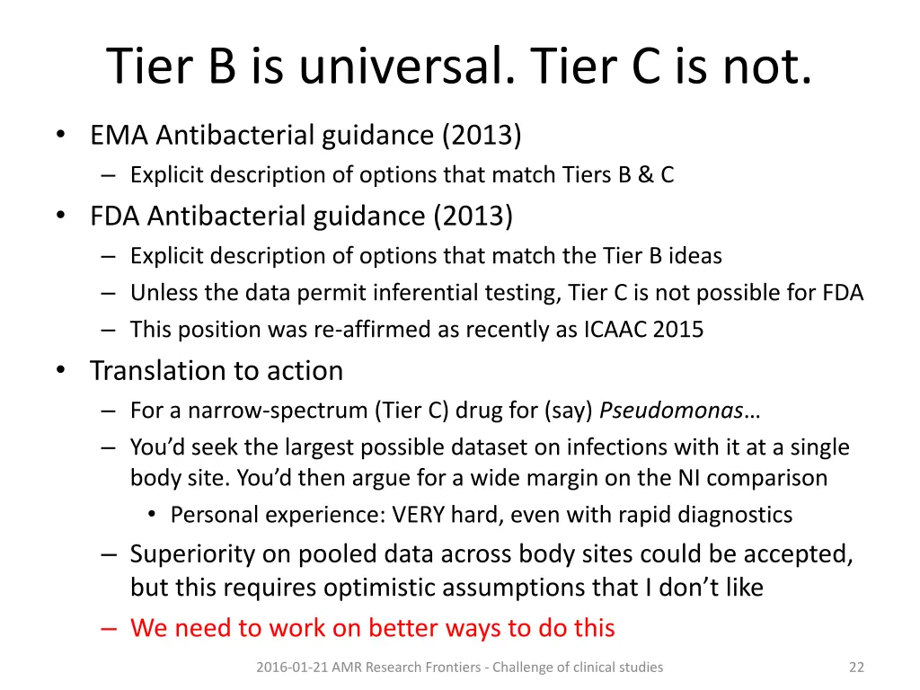 tier b is universal tier c is not
