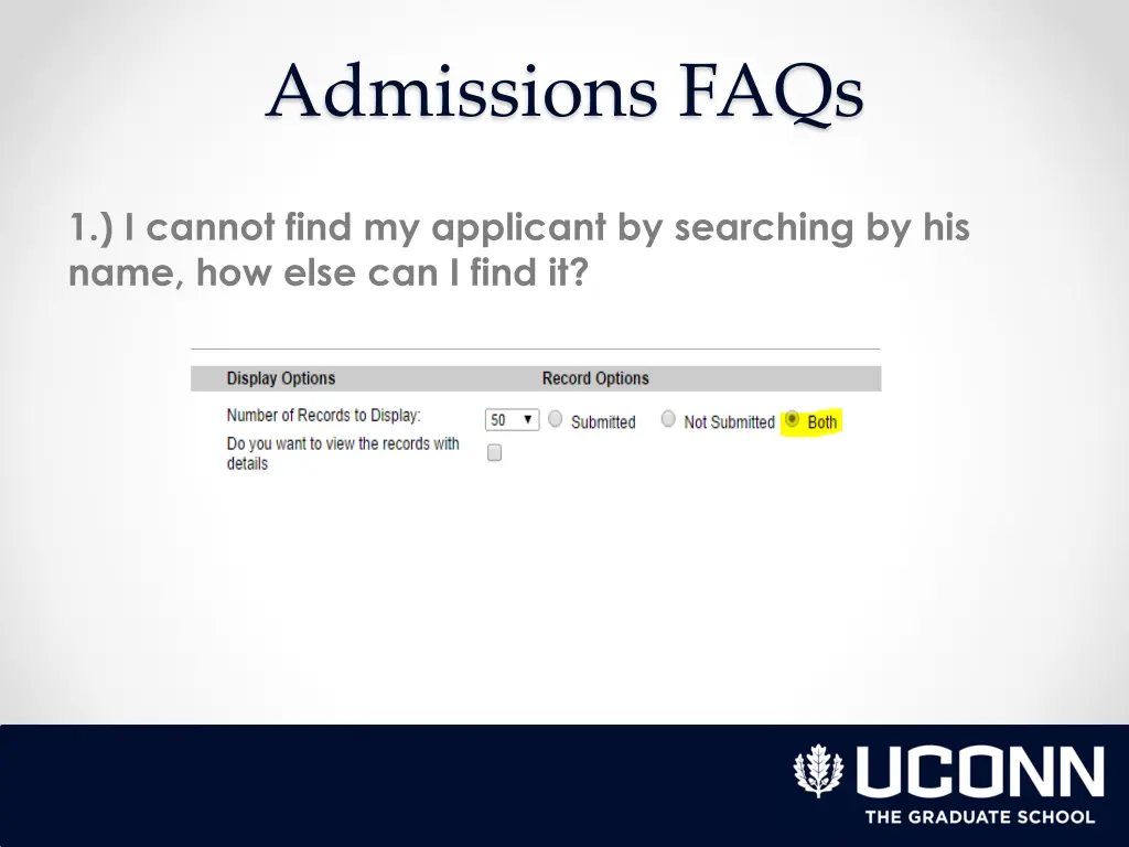 admissions faqs