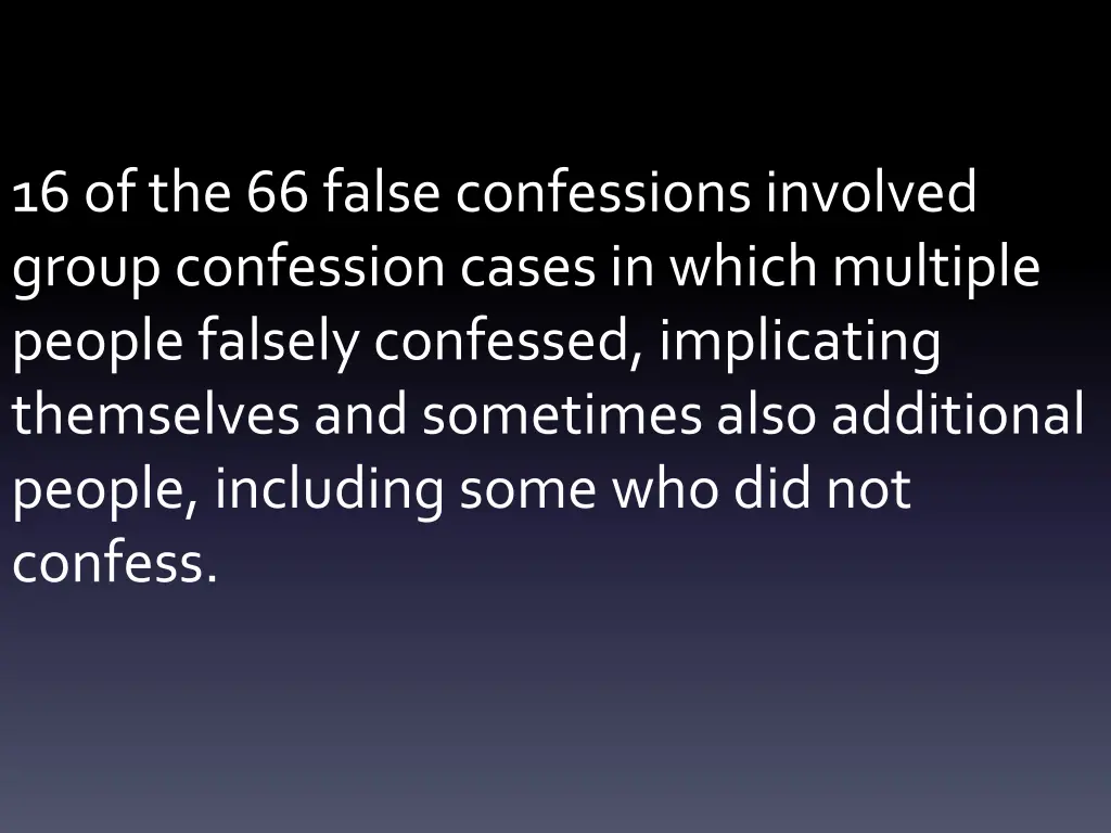 16 of the 66 false confessions involved group