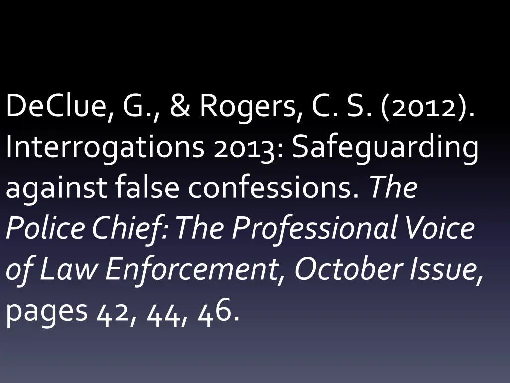 declue g rogers c s 2012 interrogations 2013