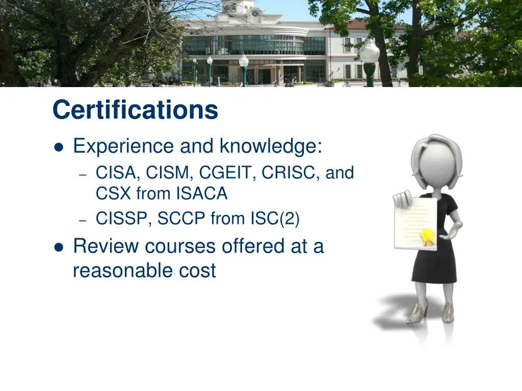 certifications