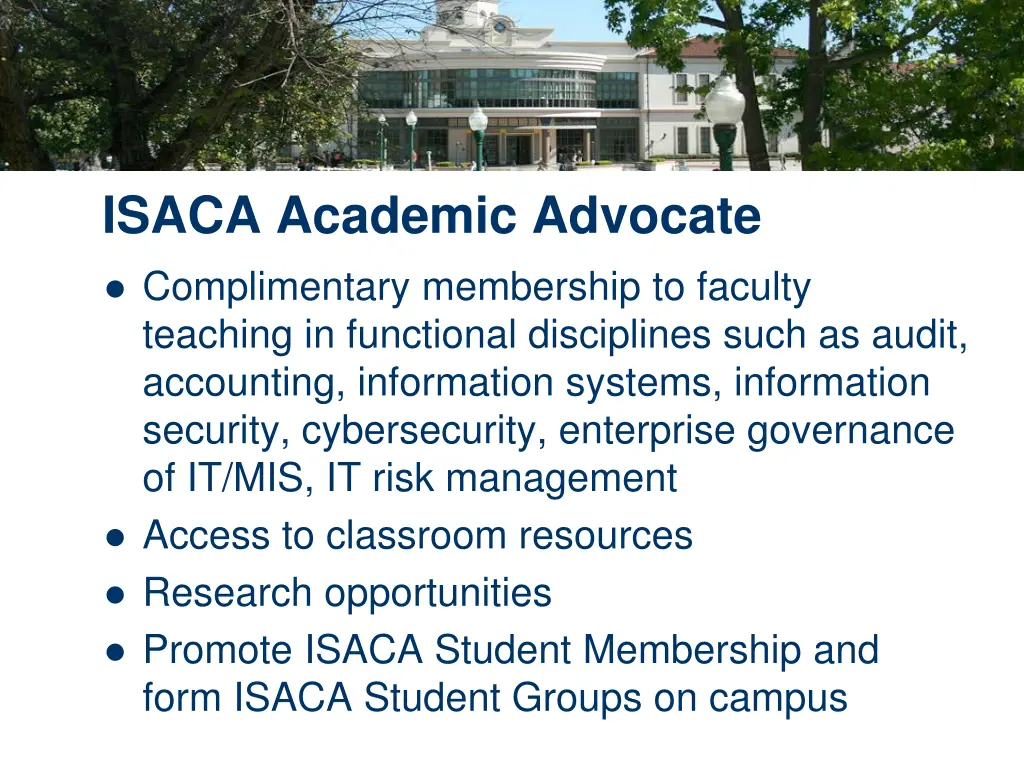 isaca academic advocate