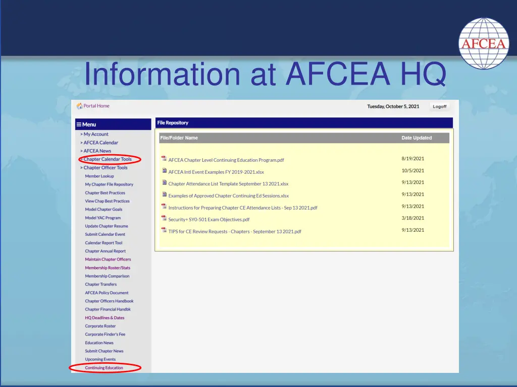information at afcea hq
