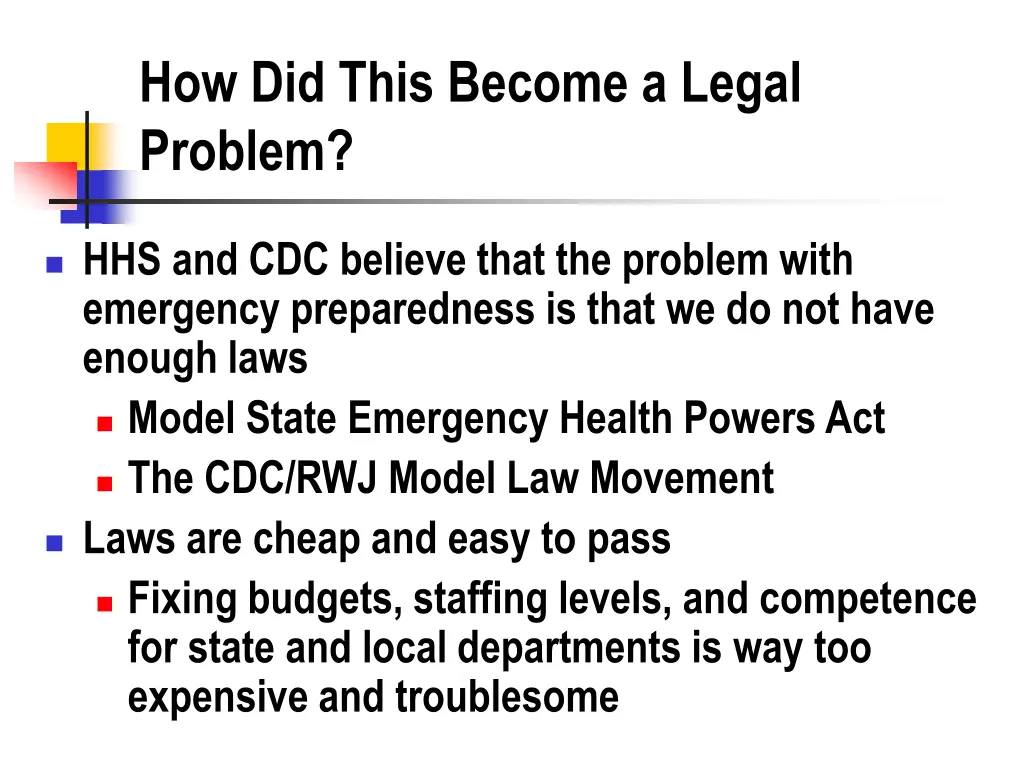 how did this become a legal problem