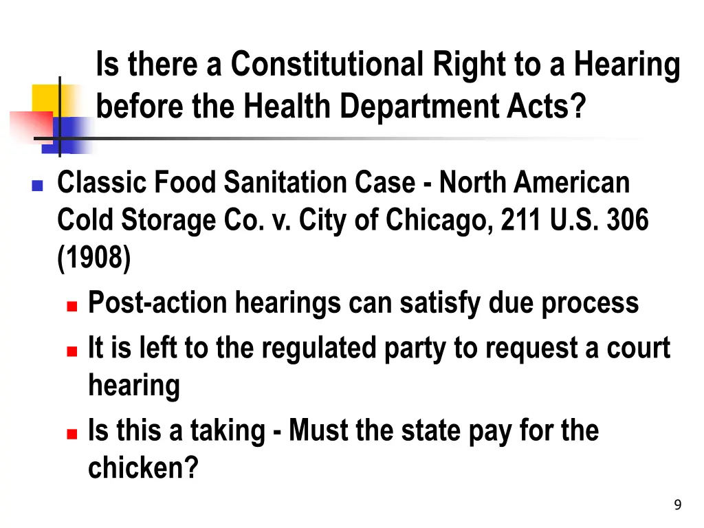 is there a constitutional right to a hearing