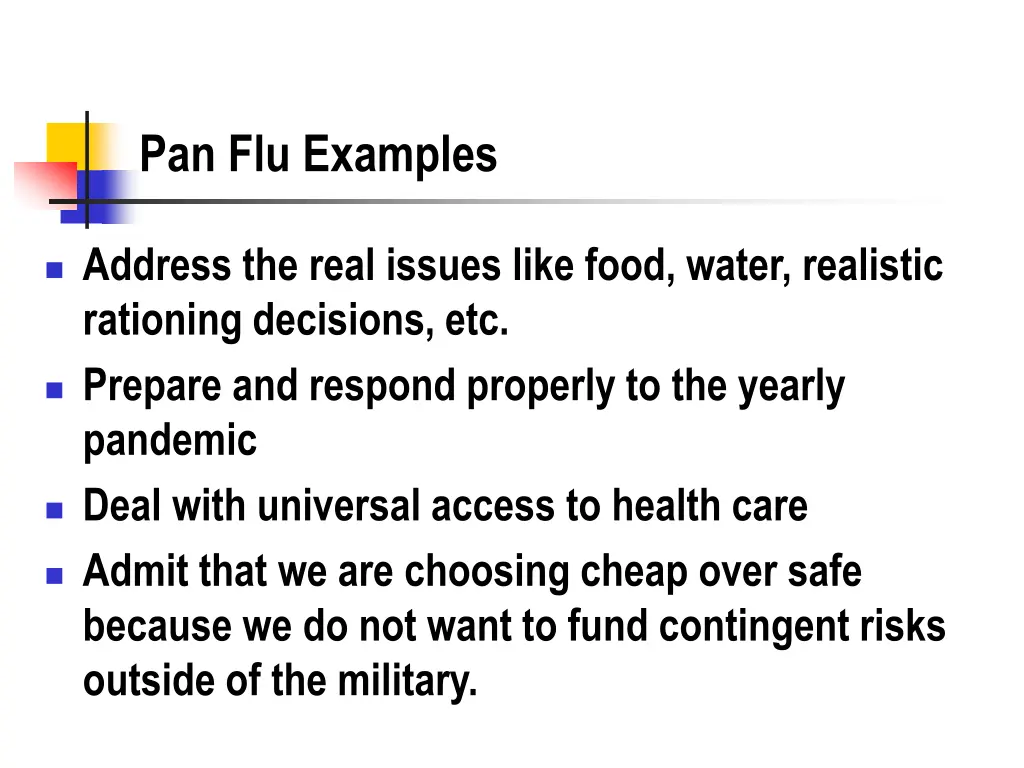 pan flu examples