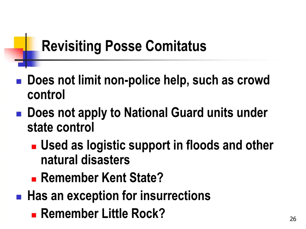 revisiting posse comitatus