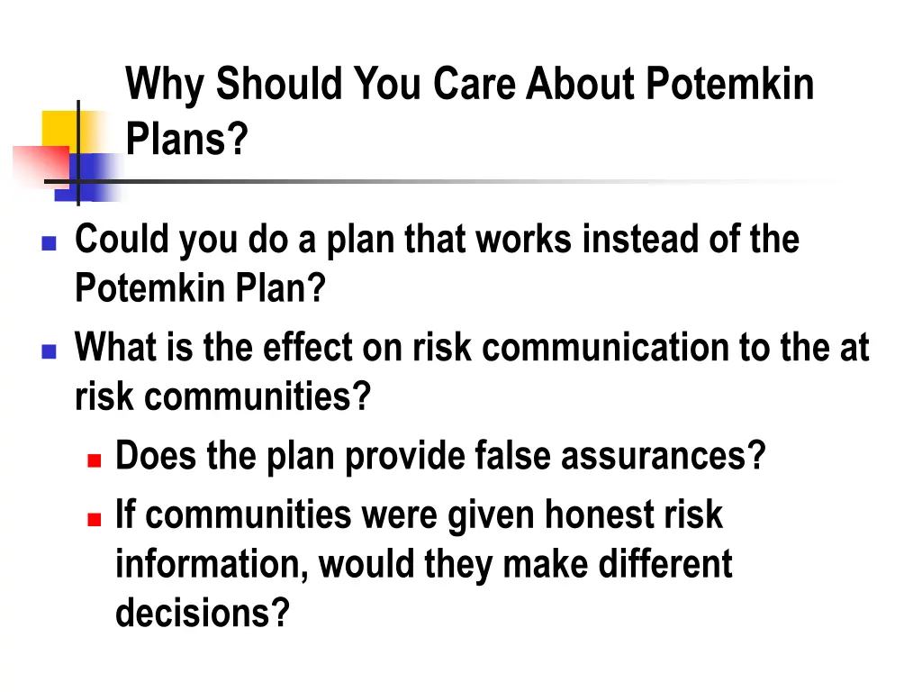 why should you care about potemkin plans