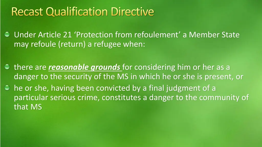recast qualification directive 1