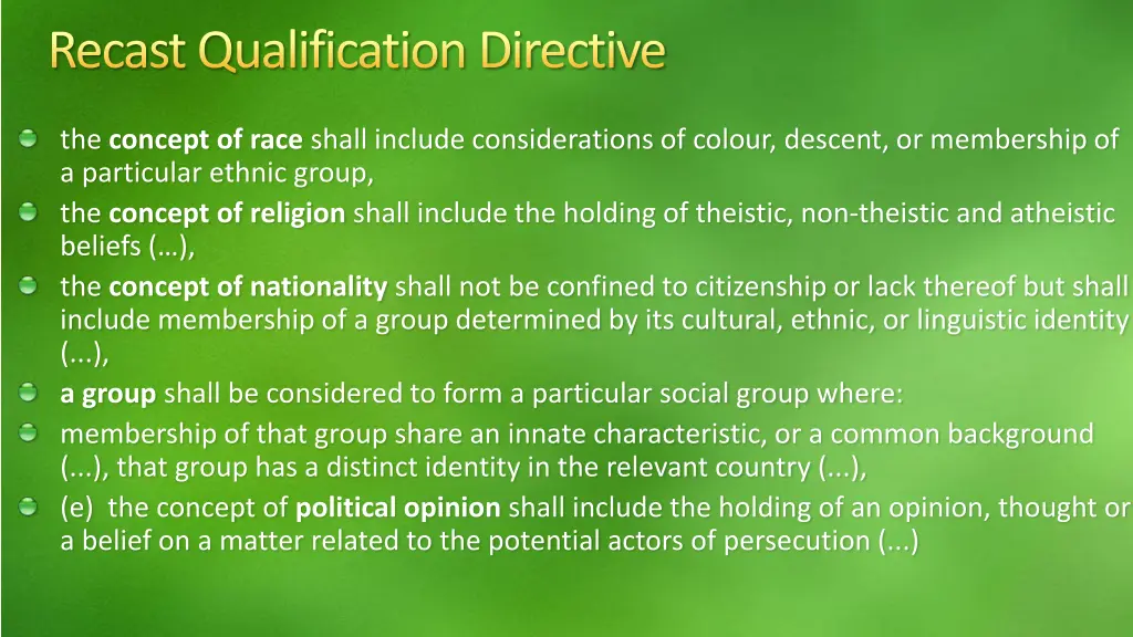recast qualification directive
