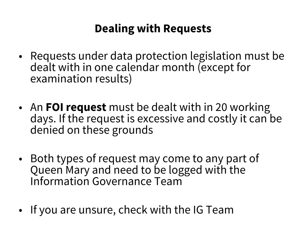 dealing with requests