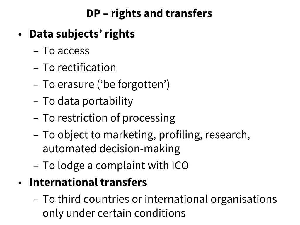 dp rights and transfers