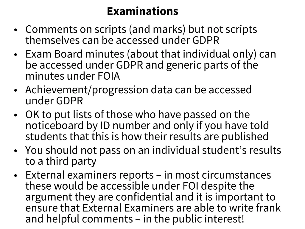 examinations
