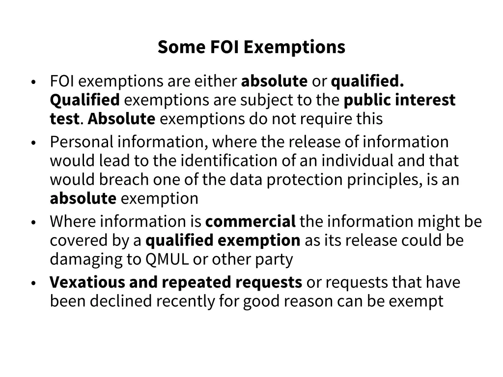 some foi exemptions