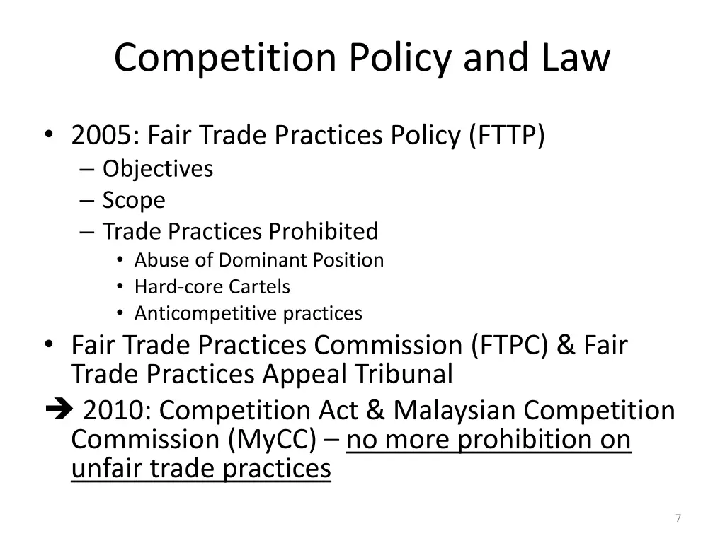 competition policy and law