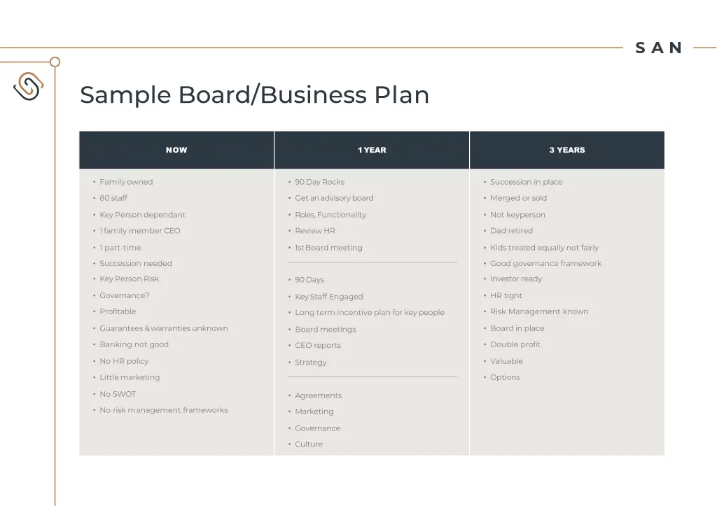 sample board business plan
