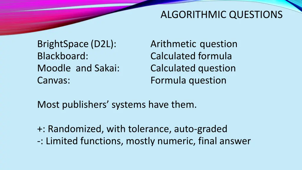 algorithmic questions