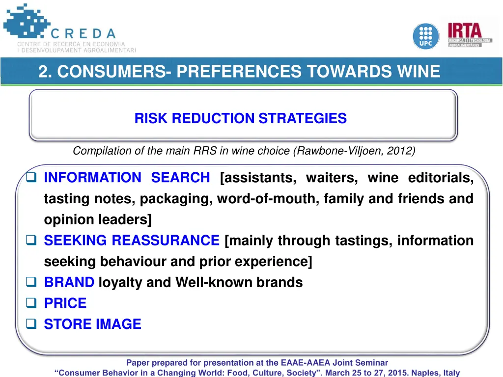 2 consumers preferences towards wine 3