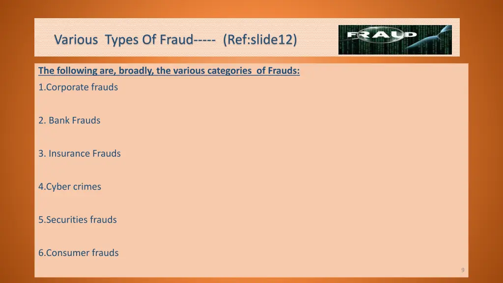 various types of fraud ref slide12
