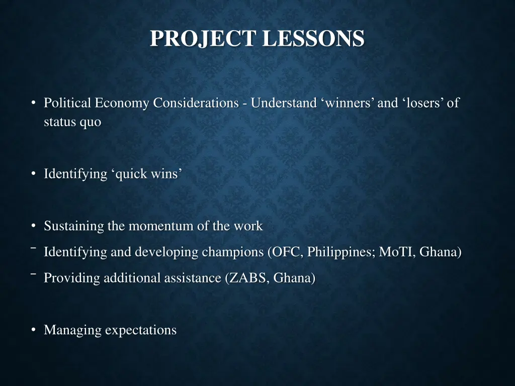 project lessons