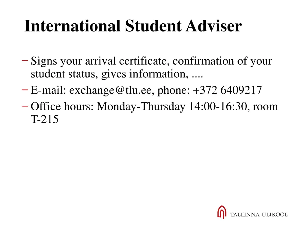 international student adviser