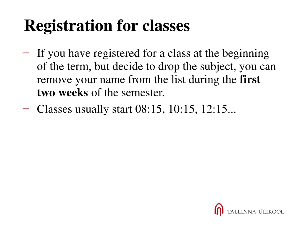 registration for classes 2