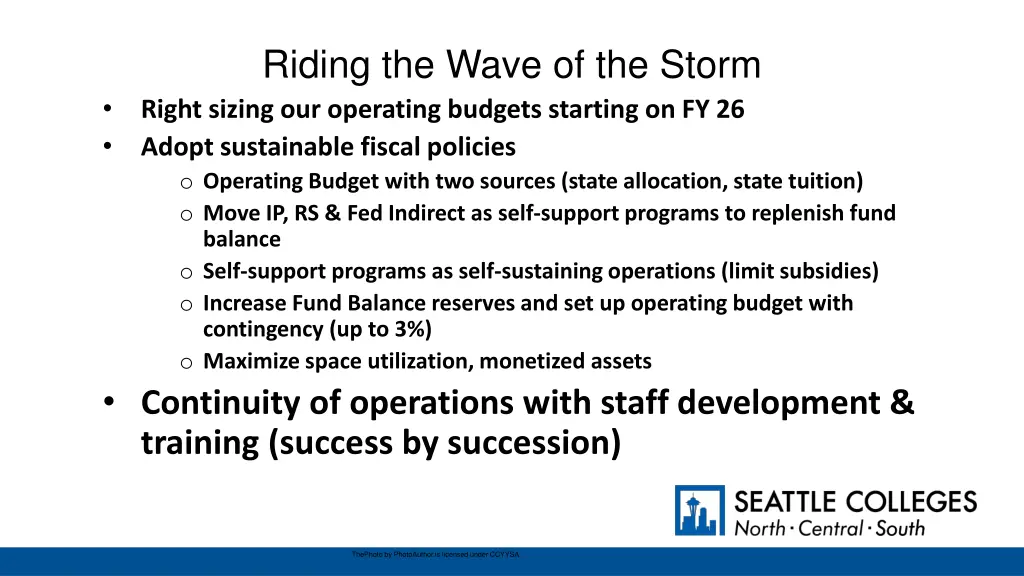 riding the wave of the storm right sizing
