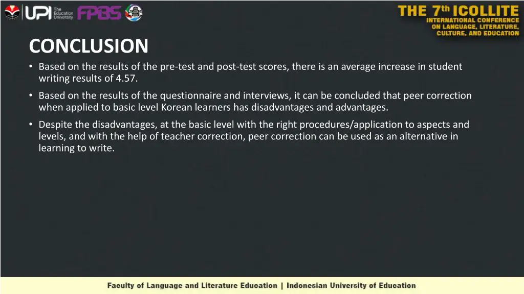 conclusion based on the results of the pre test