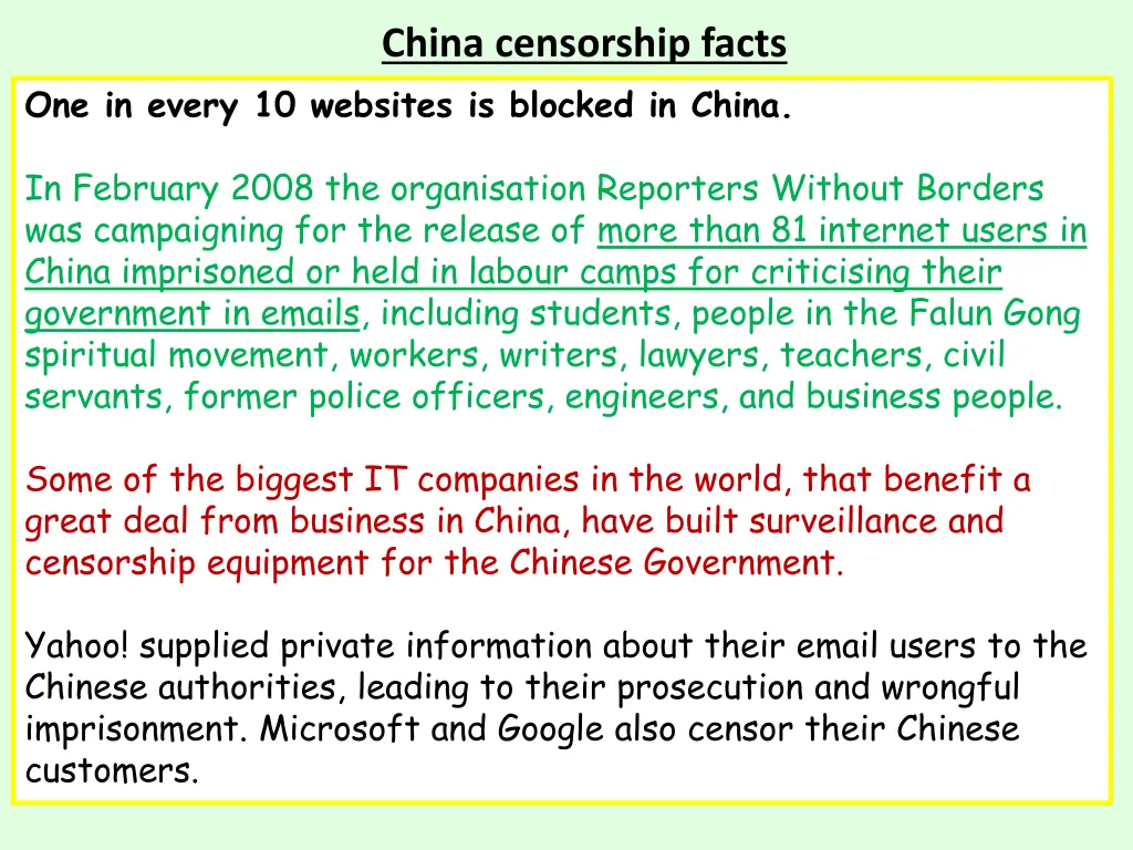 china censorship facts