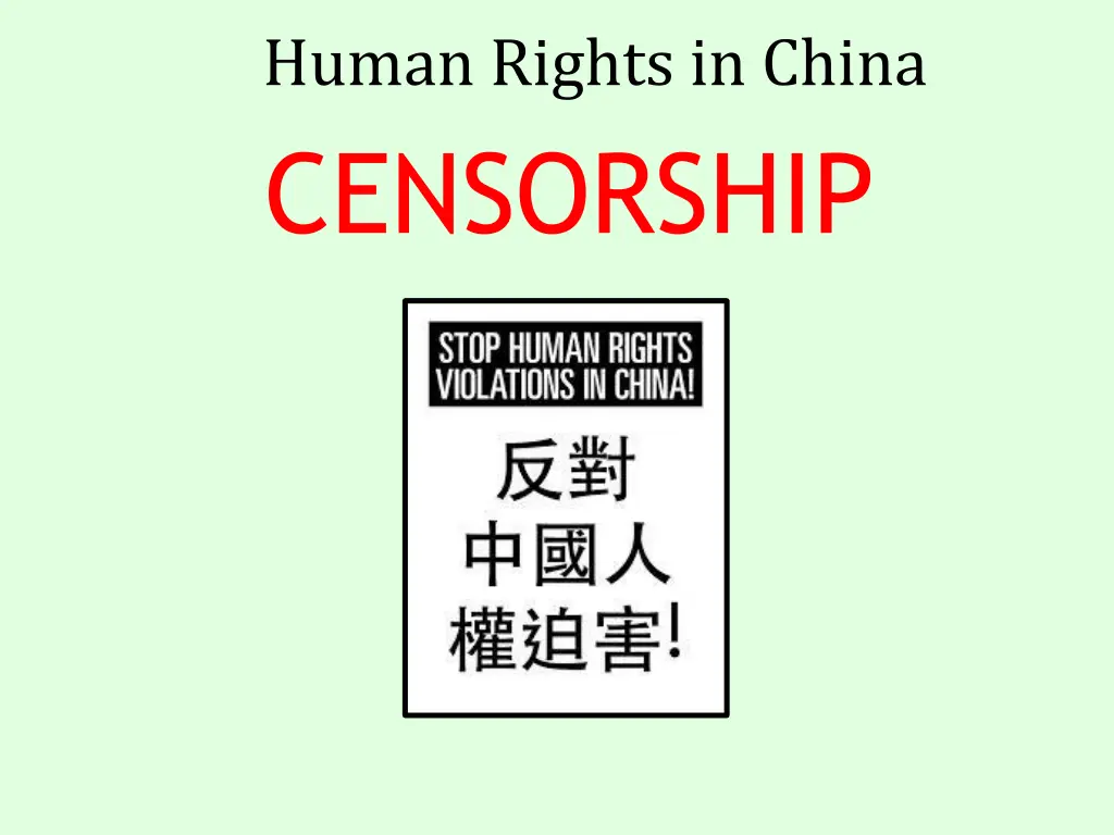 human rights in china censorship